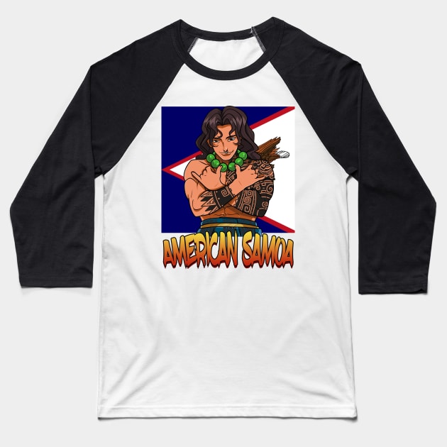 American Samoa Samoan Flag Polynesian Pride Shaka Brah Baseball T-Shirt by Noseking